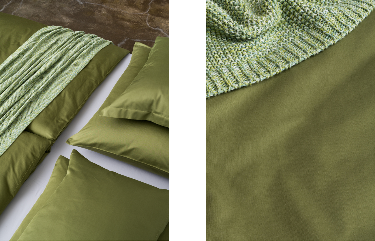 Sytě zelené povlečení Mum’s Kingdom ze 100% organické bavlny inspirované rozkvetlou zahrádkou.